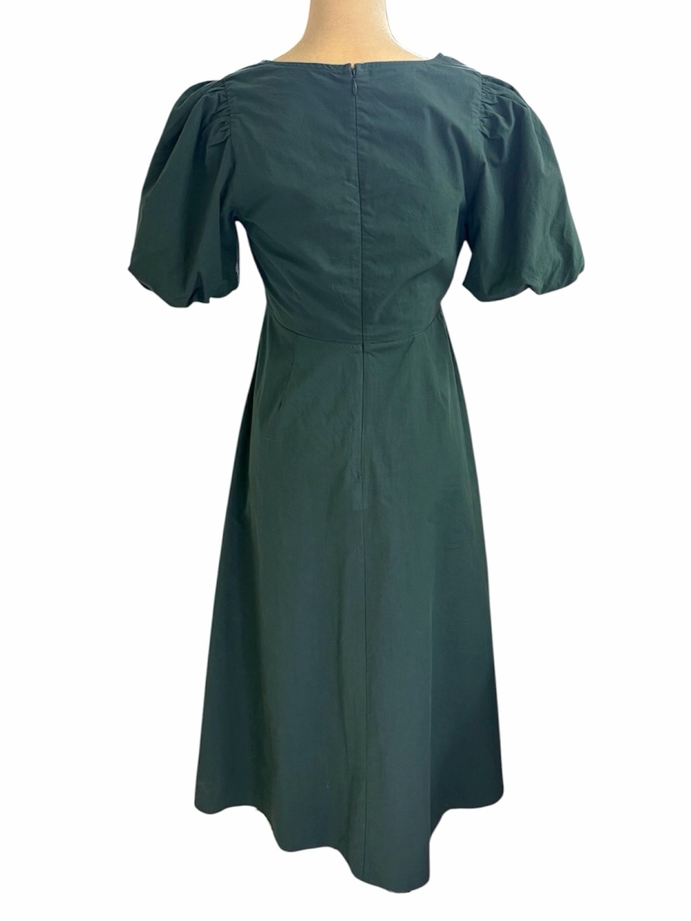 Madewell Poplin Cutout Puff Sleeve Midi Dress 4 - Picture 3 of 8